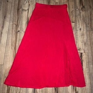 red maxi skirt